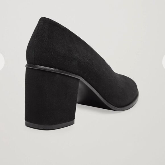 Cos Black Suede Pointy Toe Block Heel Pumps 39 - Picture 4 of 16